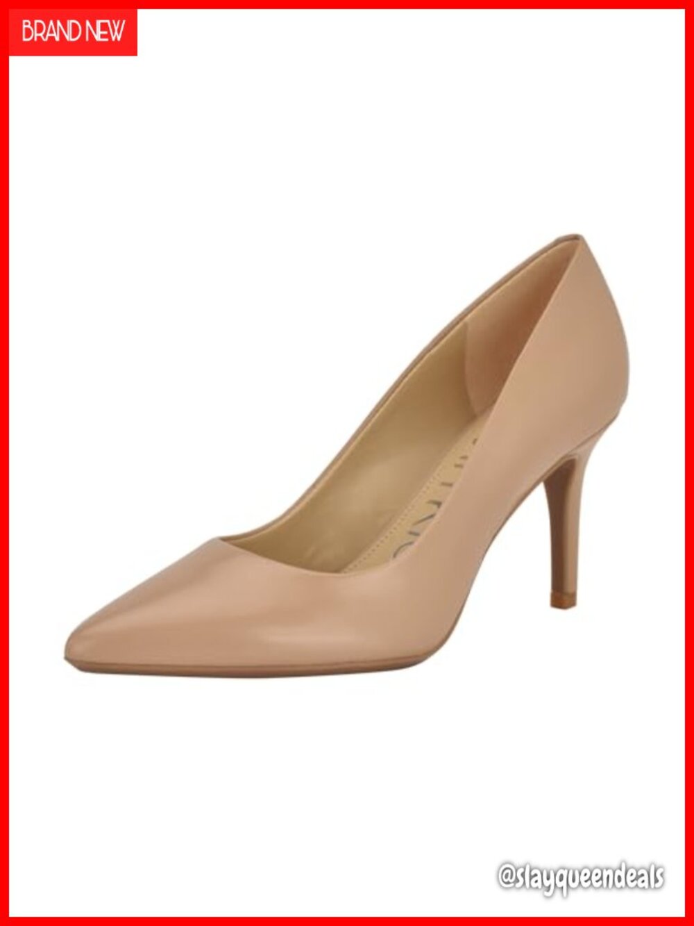 Pointy Toe Stiletto Pump Leather Upper Slip-On Dress Shoe